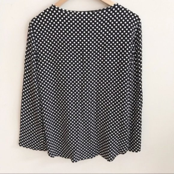 Zara | Black Pop Over Blouse with White Polka Dots - Picture 3 of 6